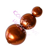 Korálky voskové perly 6 mm sv. měděné