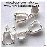 šlupna s očkem 18x8 mm, barva stříbrná / balení 3 ks