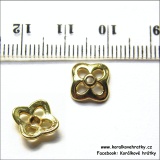 Kaplík kov, ozdobný, 10x10 mm barva zlata (balení 20ks)
