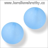Korálky plast kulička, 14mm - modrá / balení 15 ks