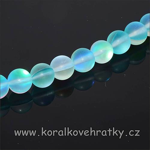 Korálky, 8 mm, imitace, "opalit" modrý / balení 10 ks 