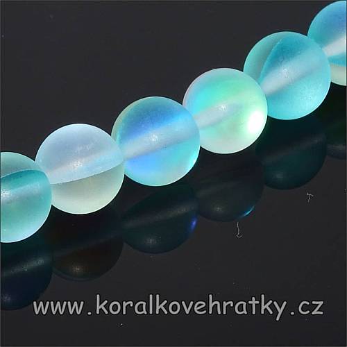 Korálky, 8 mm, imitace, "opalit" modrý / balení 10 ks 