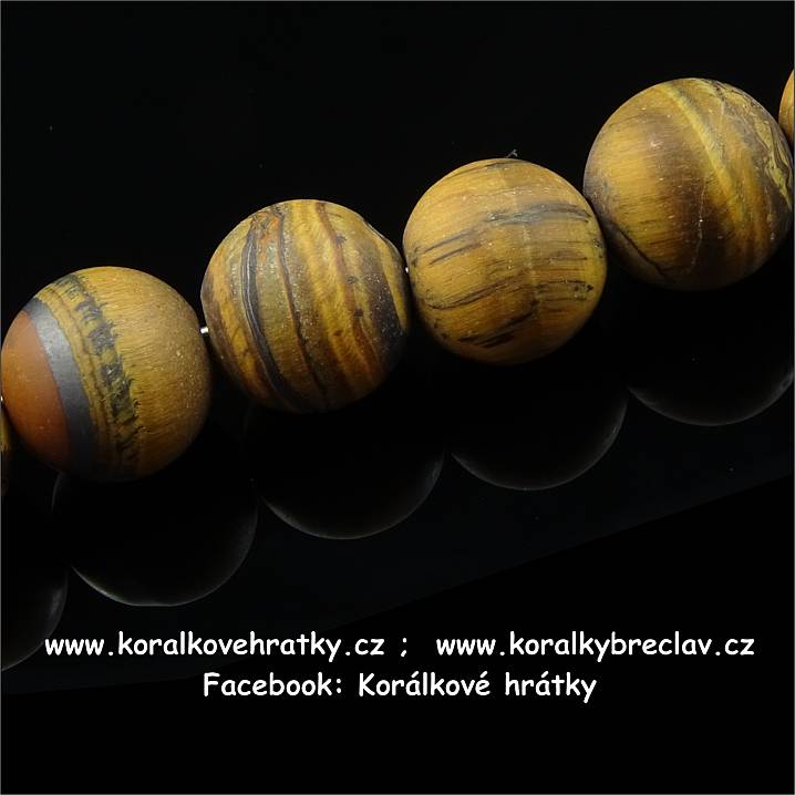 TYGŘÍ OKO mat, 10mm, minerální korálky / balení 10 ks 