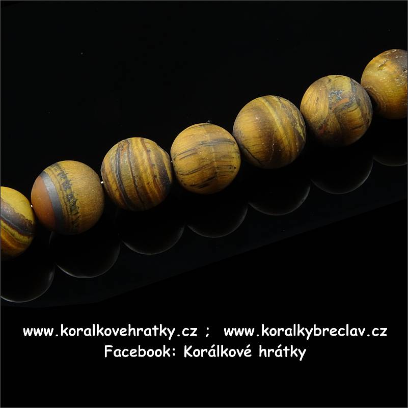 TYGŘÍ OKO mat, 10mm, minerální korálky / balení 10 ks 