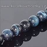 Minerální korálky, cca. 8mm Sokolí oko / balení 10 ks
