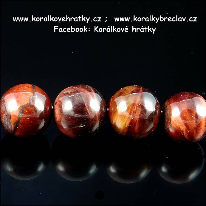 Minerální korálky, 6mm, BÝČÍ OKO  / balení 20 ks 