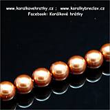 Voskové perly, 6 mm, sklo, barva zlato-rezavá lesklá/balení 737 ks