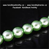 Voskové perly, 6 mm, sklo, barva zelená lesklá ( balení 809 ks )