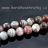 Minerální korálky, cca. 10mm Achát Botswana / balení 5 ks