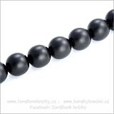 Minerální korálky, 10 mm, Onyx, matný / balení 15 ks