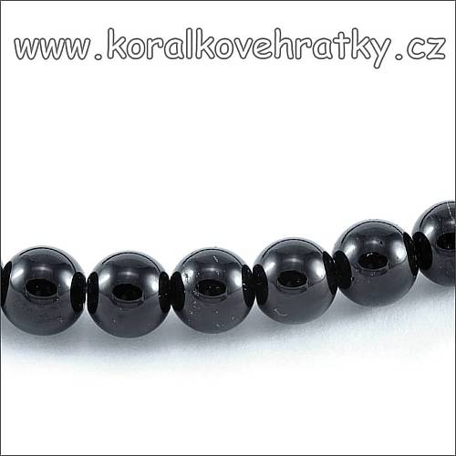 Minerální korálky, 10 mm, Onyx / balení 10 ks 