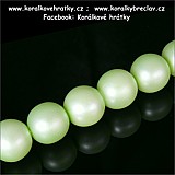 Voskové perly, 8 mm, sklo, barva sv. zelená mat ( balení 373 ks )