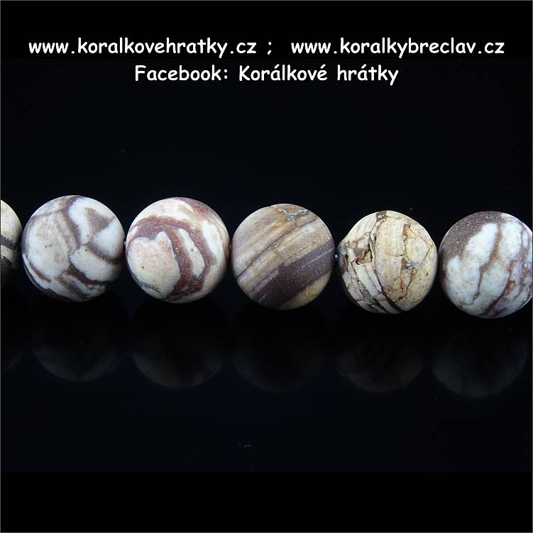 Minerální korálky, 6mm, JASPIS "KALAHARI" , mat / balení 30 ks 