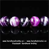 Minerální korálky, cca 6-7mm, Achát, barva fialová / balení 30 ks