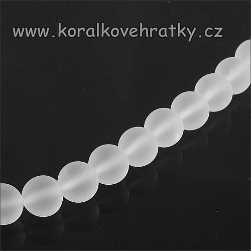 Minerální korálky, 6 mm, Křišťál, mat/ balení 15 ks