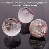 Lodolit (křišťál + inkluse), 8mm, minerální korálky / balení 10 ks