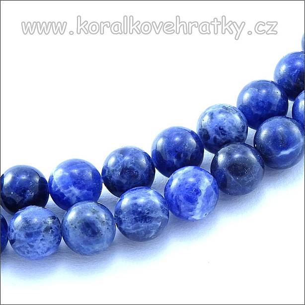 Minerální korálky, 6 mm, Sodalit/ balení 20 ks 