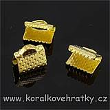 Koncovka na kůži 10x7x5 mm, barva zlatá (balení 60ks)