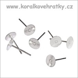 Náušnice puzeta nalepovací 8mm, nerez (balení 10 párů)