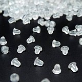 Koncovka na náušnice, plast 3x5 mm (balení 150 ks )