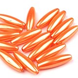Korálky GLANZE olivka 10x30 mm oranžová (balení 10 ks )
