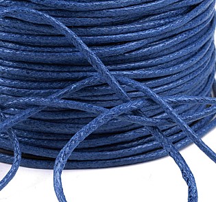 Šňůrka voskovaná 1,5 mm tm. modrá ( balení 19 m )