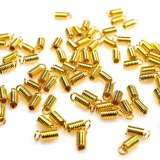 Koncovka na kůži pružinka 2x5 mm  zlatá ( balení  100 ks )