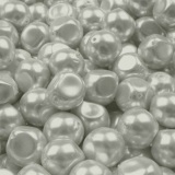 Korálek voskovaný nugeta 13x15mm nepravidelné šedostříbrný (balení 51 ks )