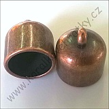 Kaplíky vlepovací, kovoplast, 19x23mm,otvor 17mm, barva měď/ balení 10 ks