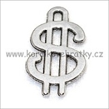 Přívěšek kovový, znak esko, 21x12 mm, balení 10 ks