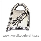 Přívěšek kovový, taška, 16x12 mm, balení 12 ks