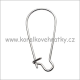 Náušnice uzavřená, kov, 28x12 mm, barva starostříbro (balení 100 ks)