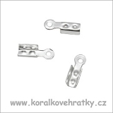 Koncovka na kůži a stužky, kov, 7x3,5mm, barva platina  (balení 80ks)