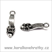 Přívěšek kov, pantoflíček 21x11mm, (balení 10 ks)
