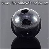 Korálek dřevěný 20 mm, černá (3)/balení 16 ks