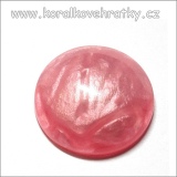 Kabošon plast, barva růžová, cca 18mm (balení 11 ks)