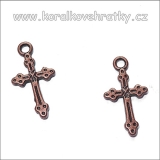 Přívěšek křížek 20x10mm staroměď (balení 30 ks)