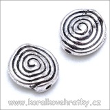 Korálek mezikus kovový spirála 11x4mm, barva platina (balení 20ks)