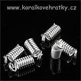 Koncovka na kůži, spirála, cca. 7x2 mm, barva stříbrná (balení 100 ks)