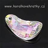 Broušené sklo, cca. 22x11mm, český výrobce - "ledvinka" (7)