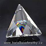 Broušené sklo, trojúhelník, 26,5x32x32mm, barva čirá, český výrobce
