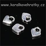 Přívěšek srdce 8x7 mm platina (balení 24 ks)