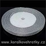 Stuha brokátová 6 mm, , barva stříbrná (balení 32 m )