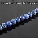 Minerální korálky, cca. 8mm, Dumortierit, lesk / balení 10 ks