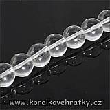 Minerální korálky, cca. 10mm, Křišťál čirý / balení 10 ks