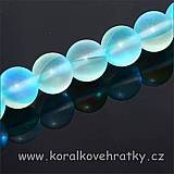 Korálky, 10mm, imitace, "opalit" modrý / balení 5 ks