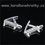 Přívěšek klavír, kov, 14x12 mm, barva stříbra (balení 20 ks)