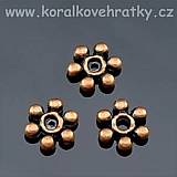Mezikus kovový kvítek 6mm, barva staroměď (balení 100 ks)