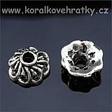 Kaplík, kov, ozdobný, 10 mm, barva platina (balení 24ks)