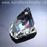 Broušené sklo,nepravidelný tvar, cca. 21x14x11mm, barva čirá, český výrobce
